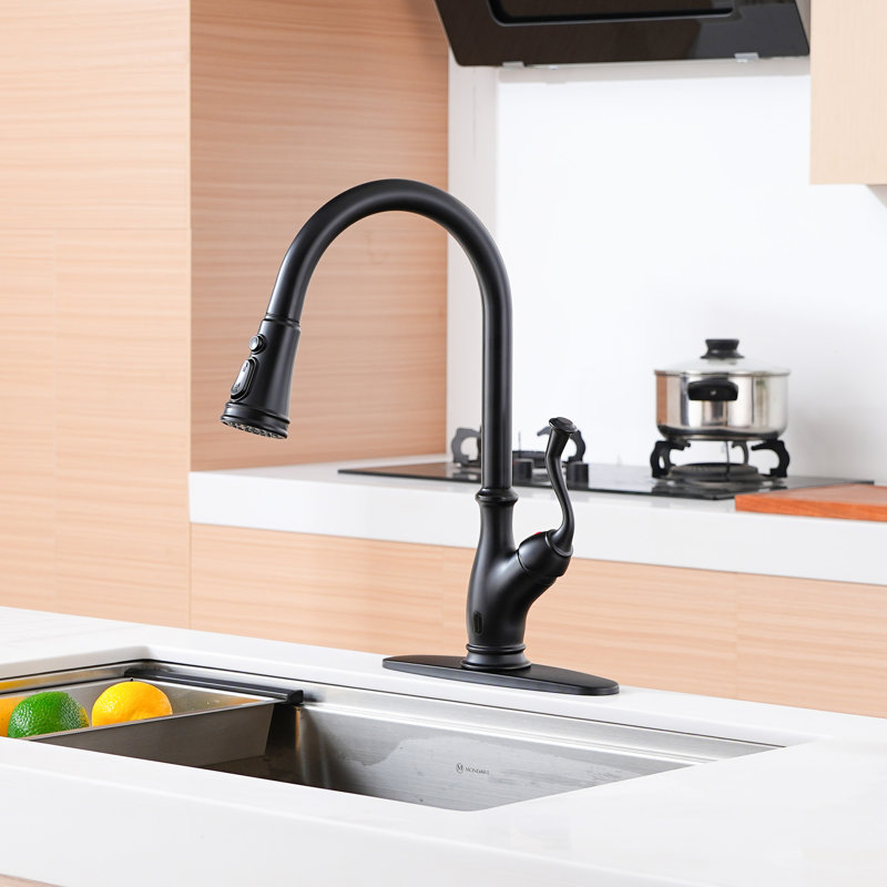 Boyel Living Pull Down Touchless Kitchen Faucet, Matte Black