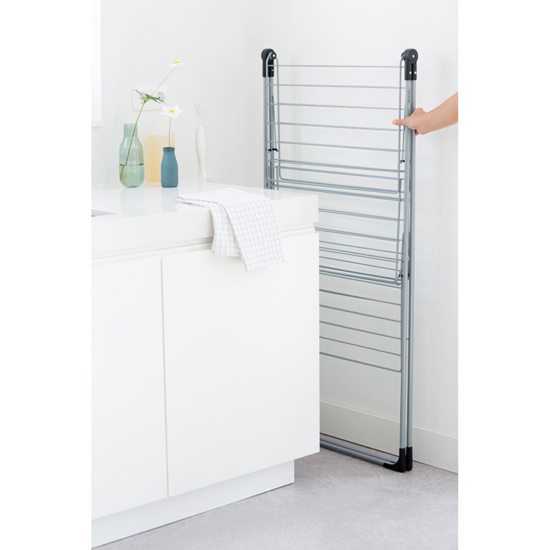 HangOn Metal Foldable Gullwing Drying Rack, Metallic Grey