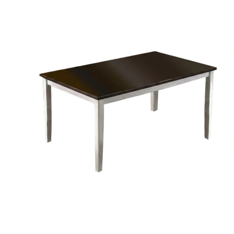 Brenner  Espresso/White  Four Legs Base Dining Table Seats 6