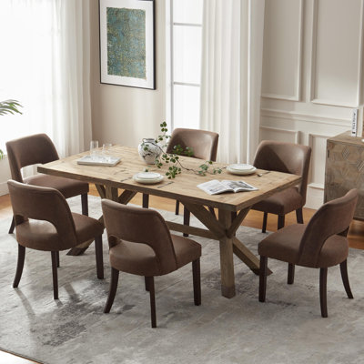 Chaise de salle à manger rembourrée en similicuir (ensemble de 2)