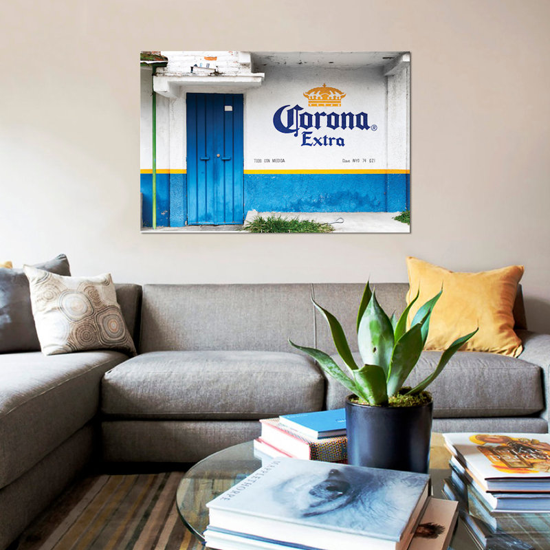 «¡ viva mexico ! série : "extra blue" , reproduction de photo sur toile, H 18 po x l 26 po x P 1,5 po, Toile tendue