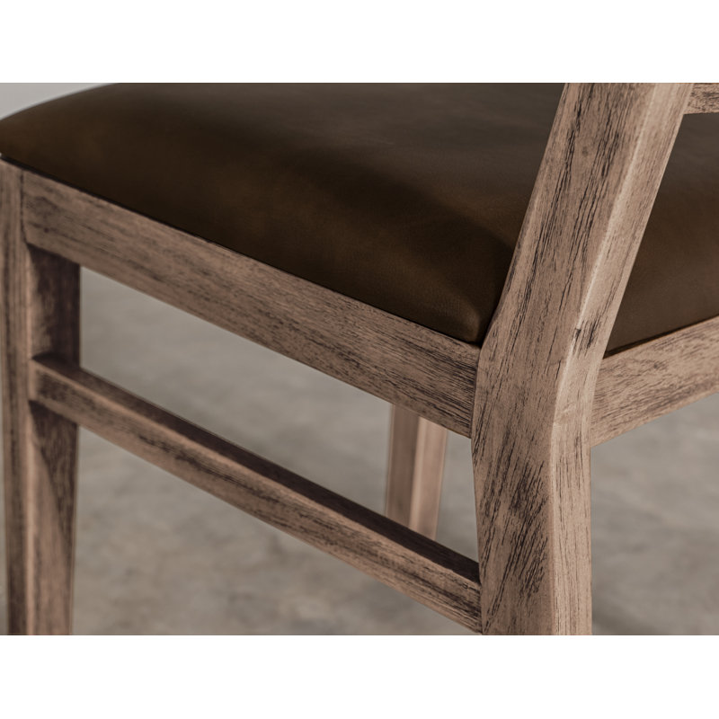 Chaise rembourrée en bois, Brun