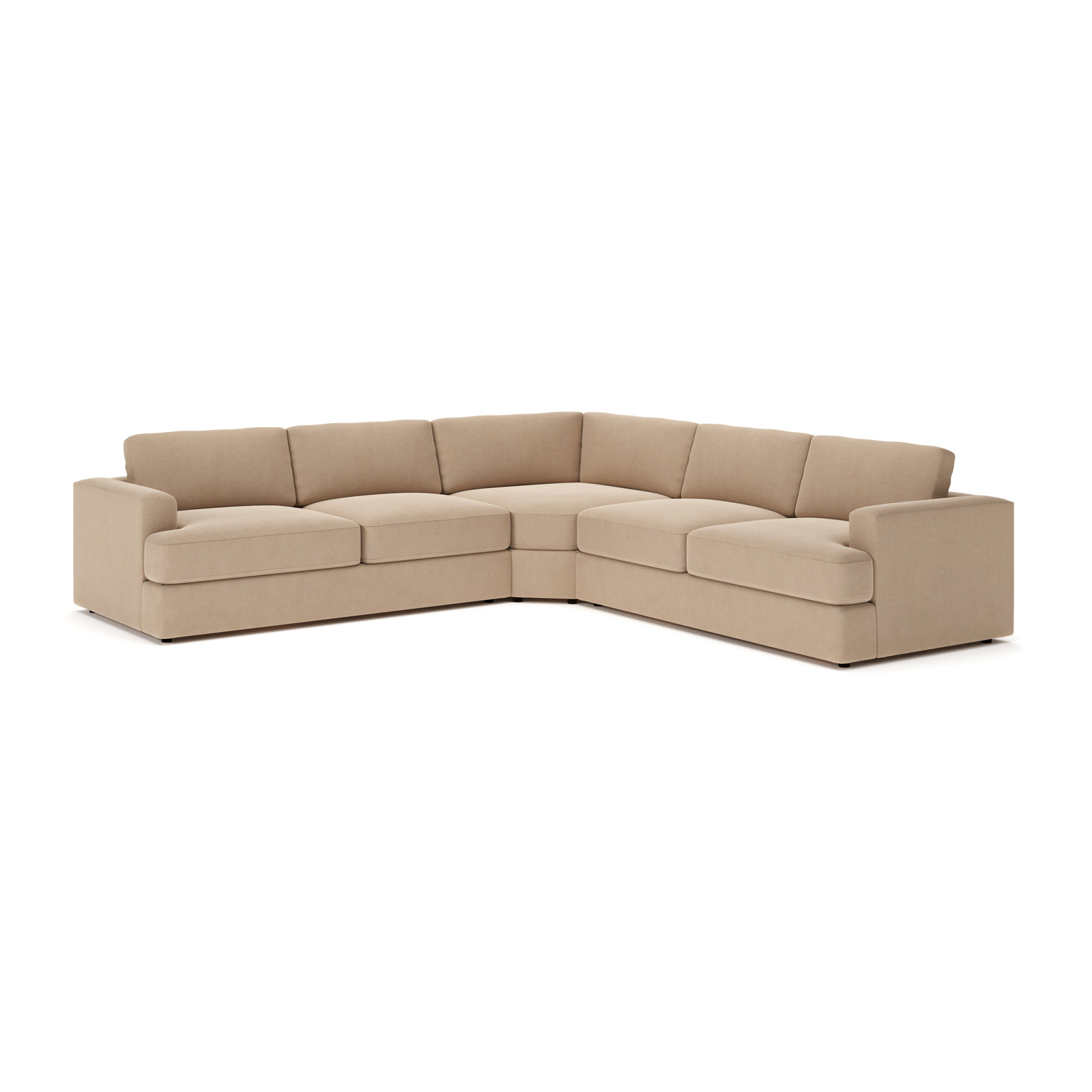 Cayden L-Sectional, Bella Toast Performance Velvet