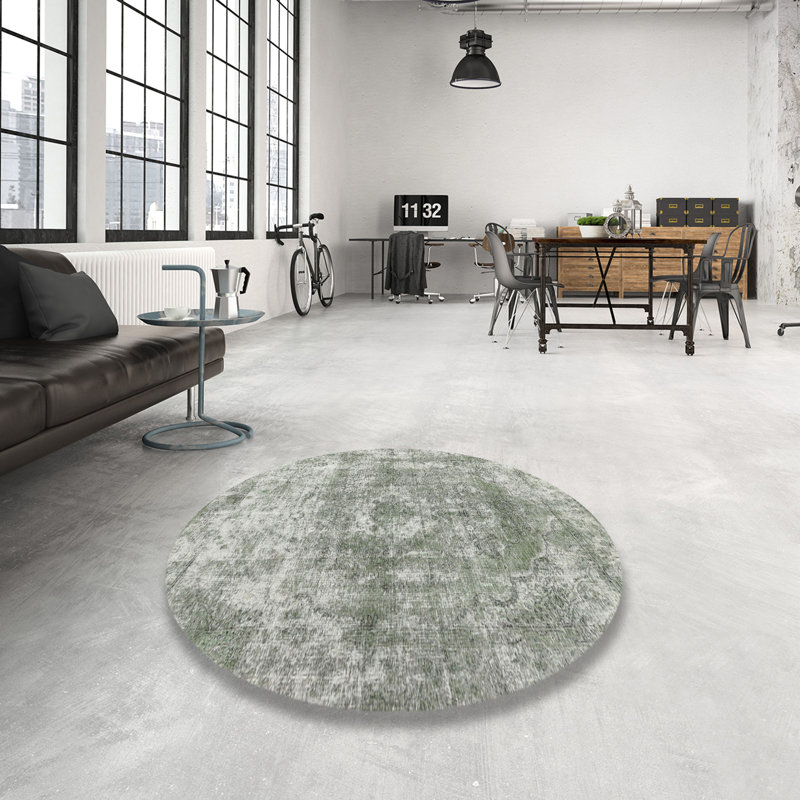 Tapis gris zone contemporaine, Rond 3 pi