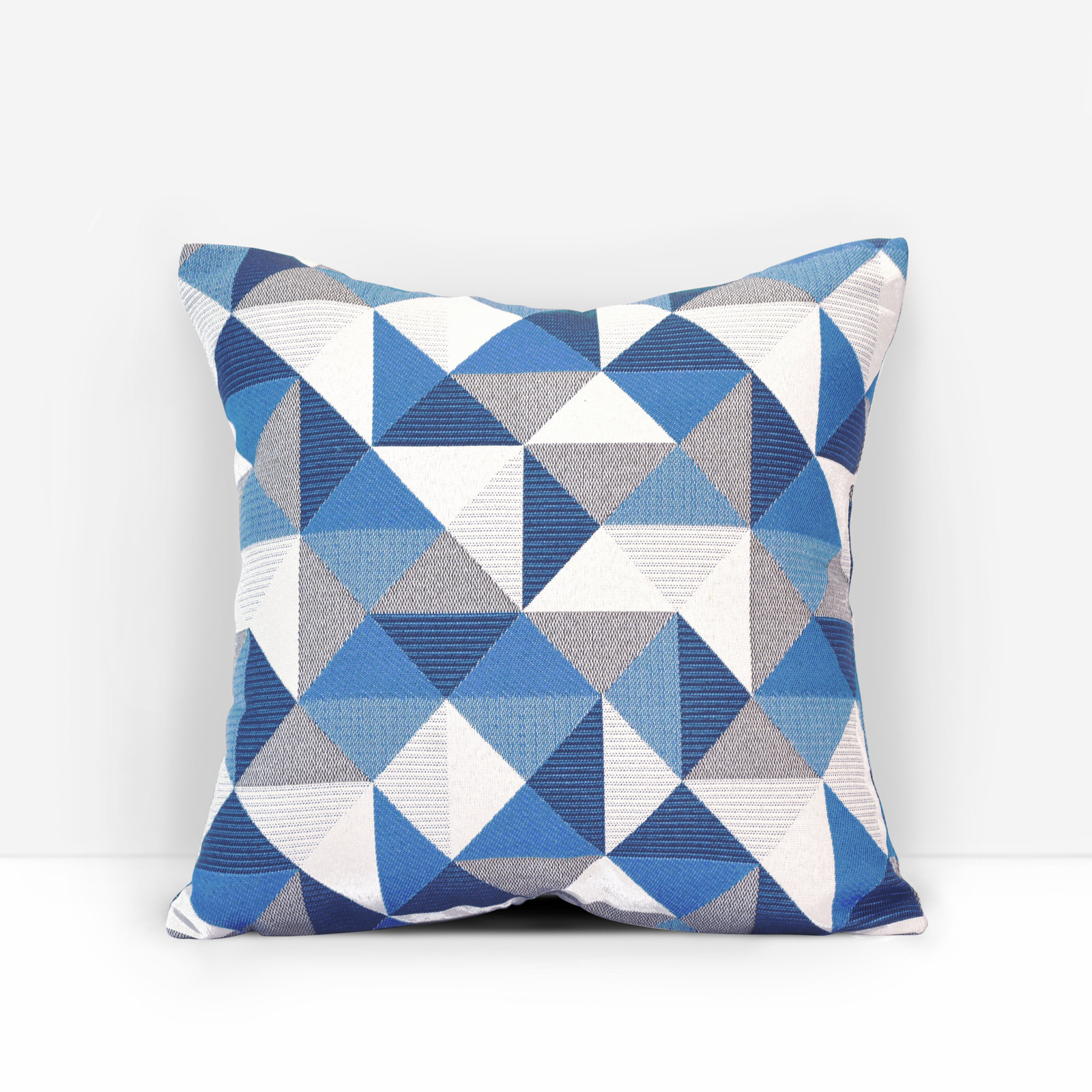 Pacifica Geometric Indoor/Outdoor Throw Pillow, Ruskin Blue, 18" x 18"