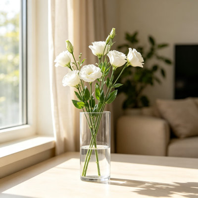 Vases cylindriques en acrylique Viola Piccolo pour centres de table de mariage, décoration intérieure et ornements de bureau – Ensemble de vases à fleurs en plastique transparent incassable