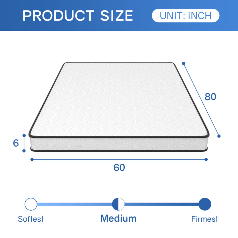 Scheinman FDW Firm Memory Foam Mattress, Standard Profile (6”), Queen