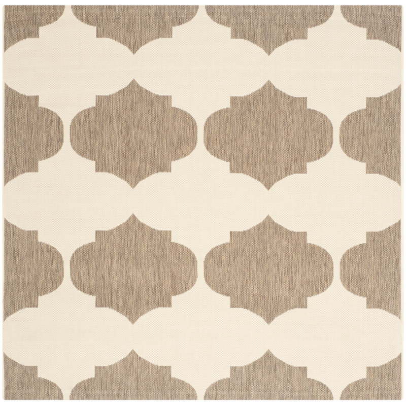 Herefordshire Performance Geometric Indoor/Outdoor Area Rug, Square 5'3"