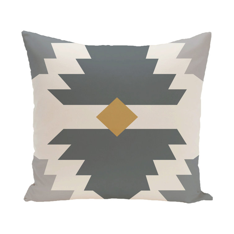 e by design Geometric Indoor/Outdoor Reversible Throw Pillow | Wayfair