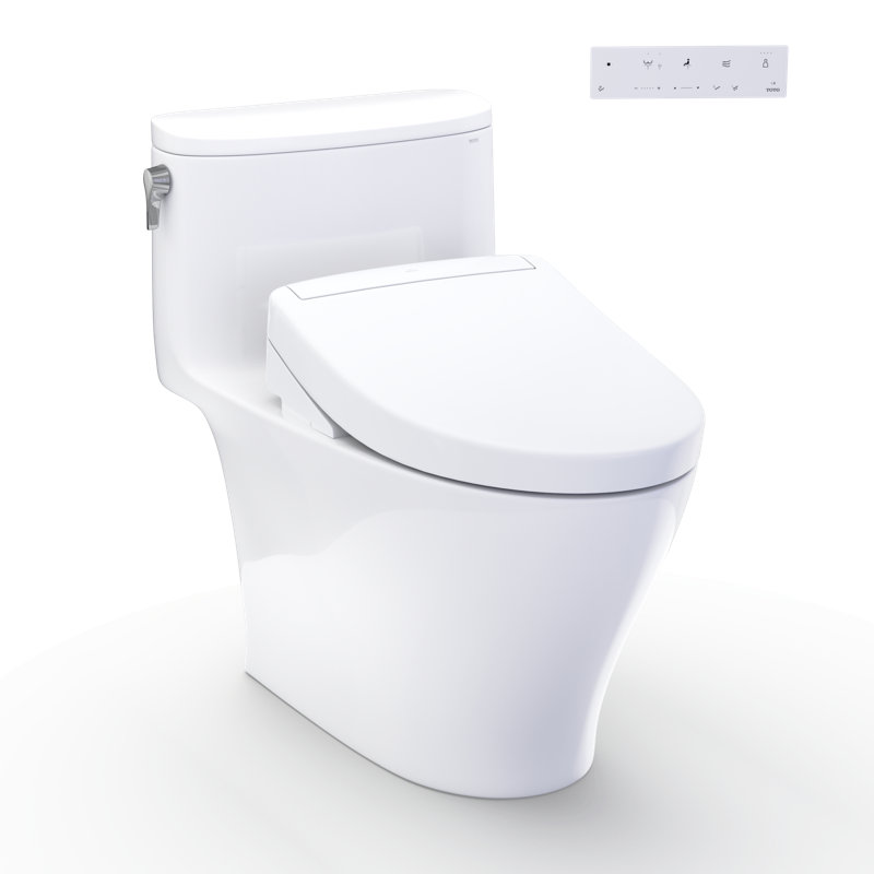 TOTO® WASHLET®+ Nexus® One-Piece Elongated 1.28 GPF Toilet and WASHLET S5 Bidet Seat, Cotton White - MW6423446CEFG#01