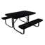 Table de pique-nique rectangulaire de 1,83 m (6 pi), extensible, noire