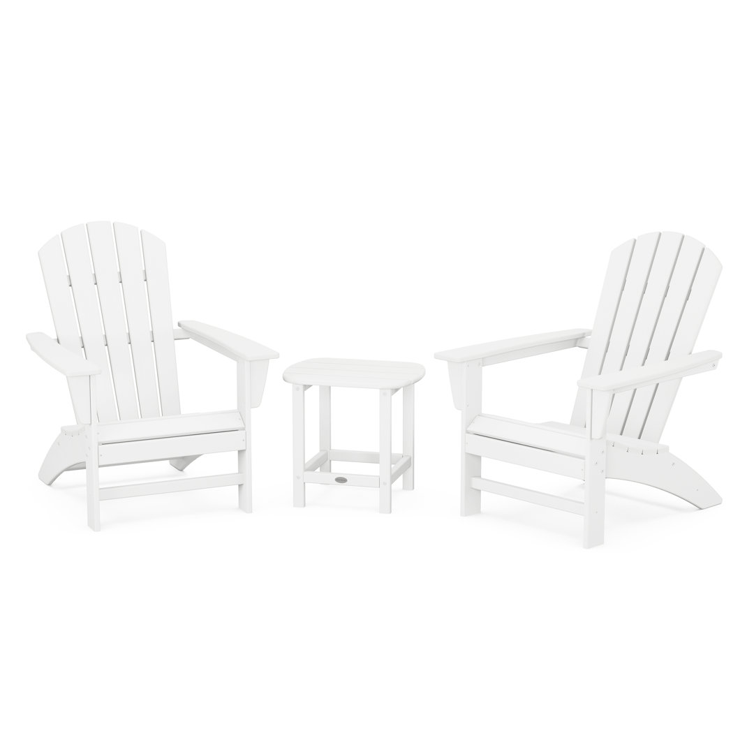 Nautical 3-Piece Adirondack Set with South Beach 18" Side Table POLYWOOD® 