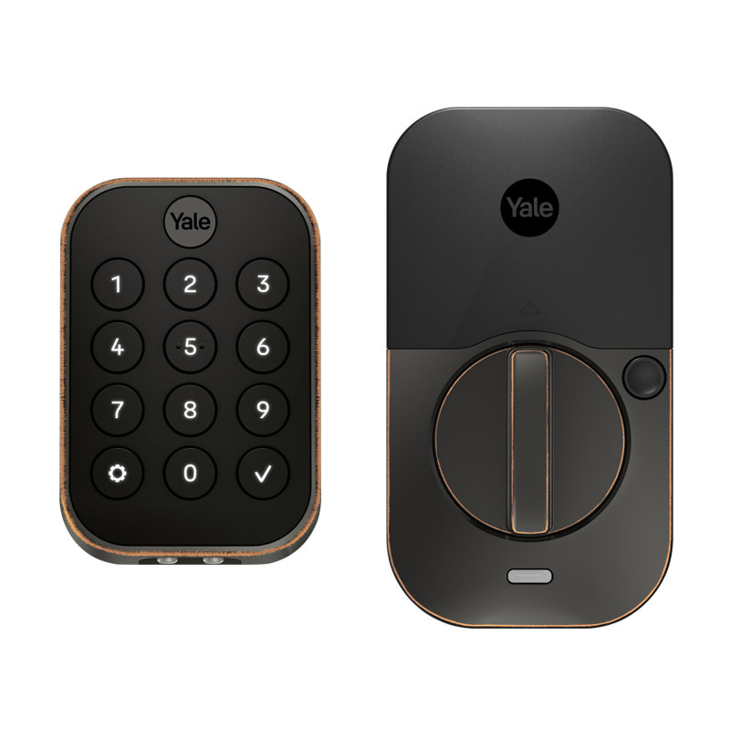 Verrou intelligent sans clé Yure Assure Lock 2 de Yale, Bronze frotté à l'huile, Bluetooth