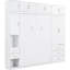 Lit double avec casiers et armoires - Design pliable, tiroirs blancs, cadre