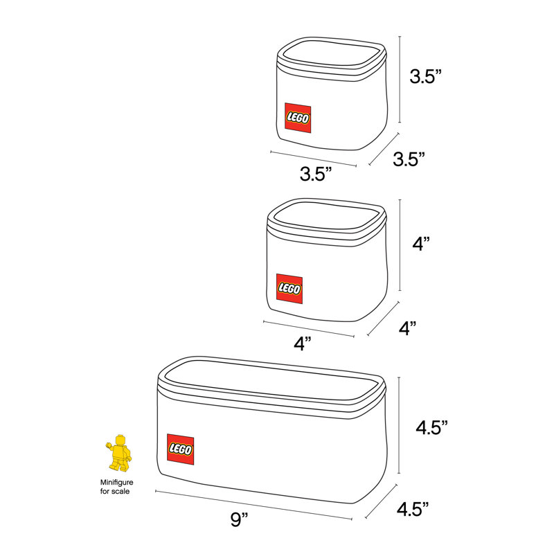 Ensemble de 3 cubes de rangement en tissu LEGO®