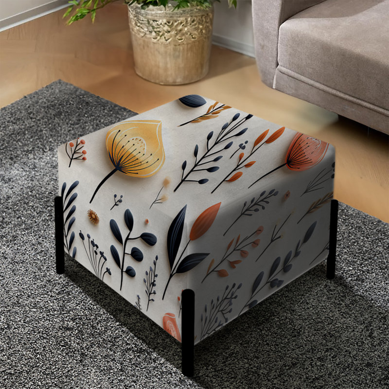Nature's Exquisite Floral Collage - Floral Square Ottoman