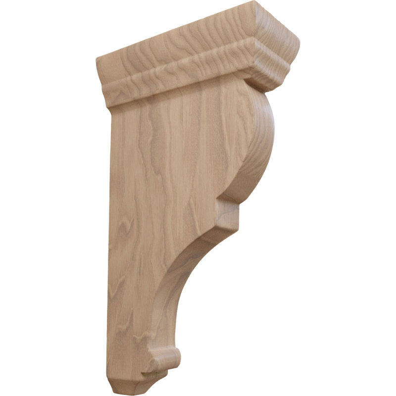Support en bois / corbeau H 8 po x l 2 po x P 4,5 po, Acajou