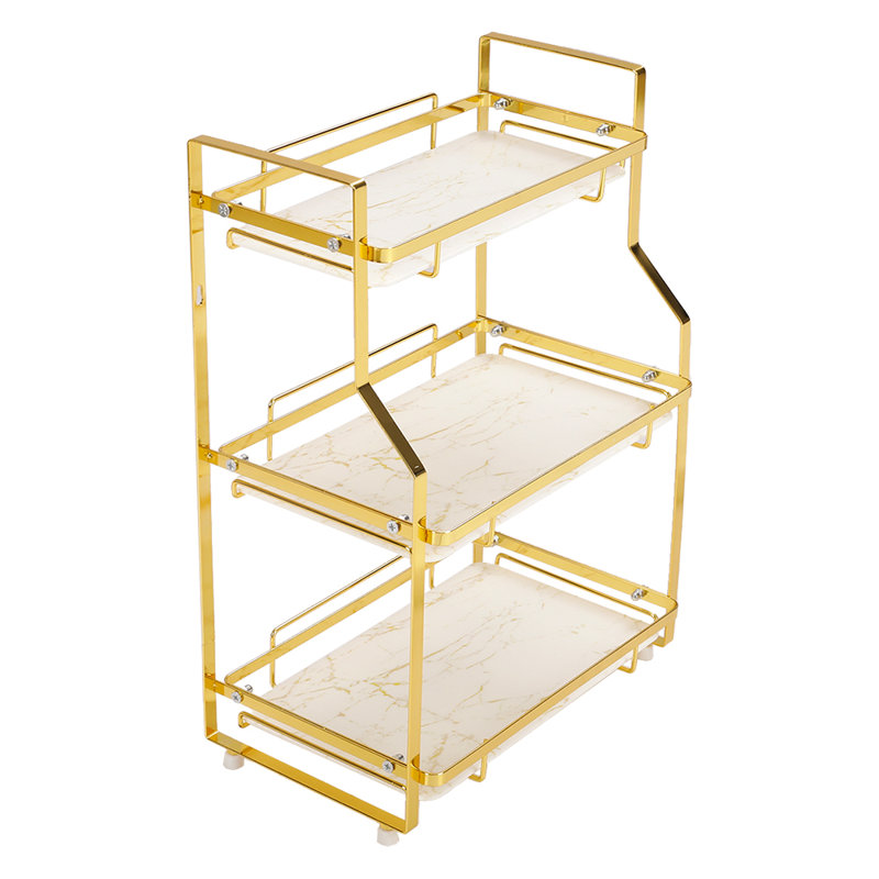 White gold detachable cosmetic shelf
