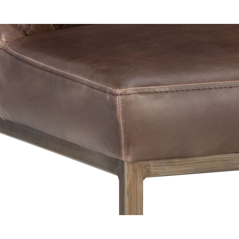 5West Upholstered Dining Chair, Antique Brown Faux Leather
