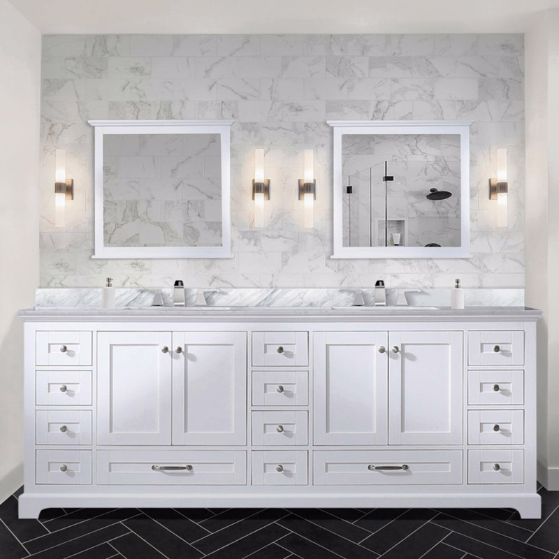 Meuble-lavabo double 84 po X P 22 po D, Blanc