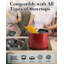 Marmite antiadhésive de 10,5 pintes avec couvercle Cook N Home Professional, poignées rivetées, grande marmite pour les fêtes, marmite avec chauffage uniforme, batterie de cuisine à induction, va au lave-vaisselle, rouge marbré-93465440