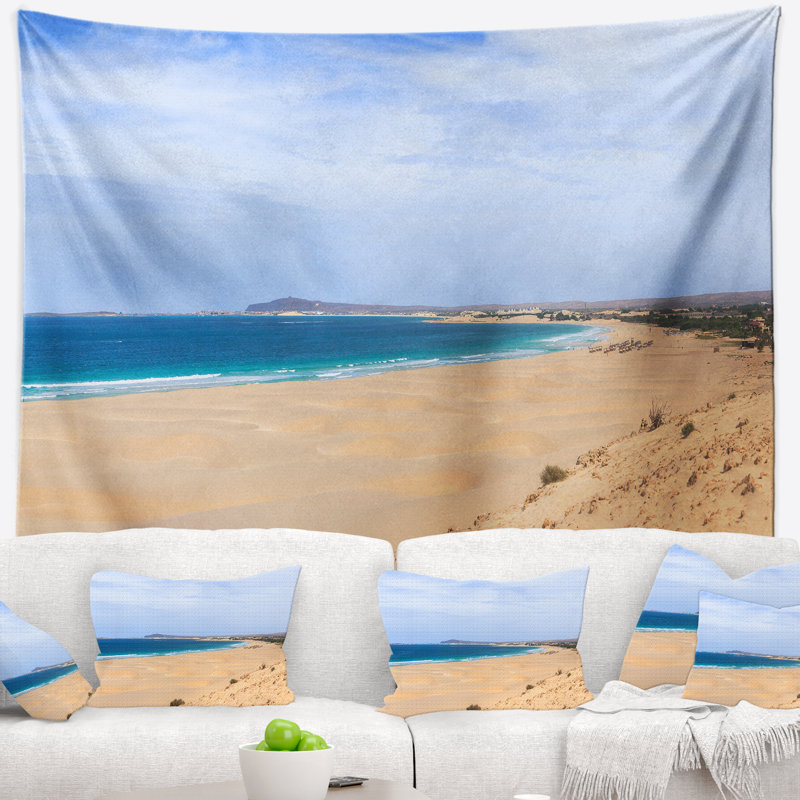 Tapisserie «Seashore Sea and Clouds in Sky», H 78 po x l 92 po