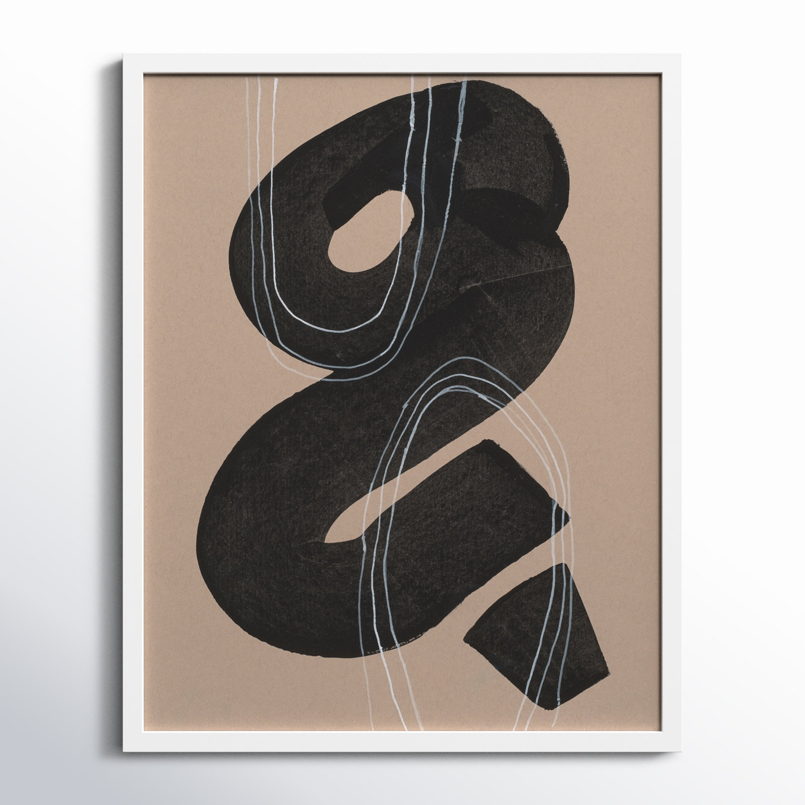 Free Form 5 by Andrea Stokes, White Framed, 30" H x 24" W x 1.25" D