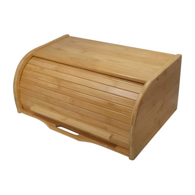 Large Bread Box Bread Basket Wooden Box Storage Boxes Kitchen Counter Organizer, Roll Top Breadbox. Bread Boxes