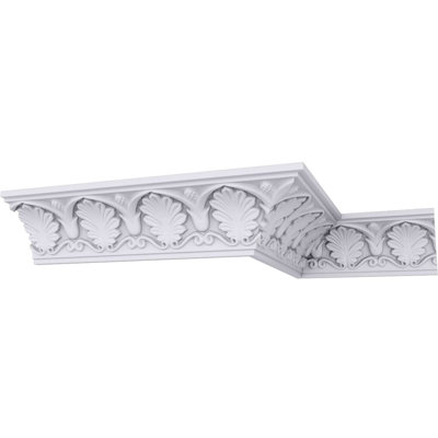 Moulure couronnée Endurathane Bonetti, H 2 1/2 po x P 2 1/2 po x F 3 5/8 po x L 94 1/2 po, (répétition 2 3/4 po), apprêtée en usine