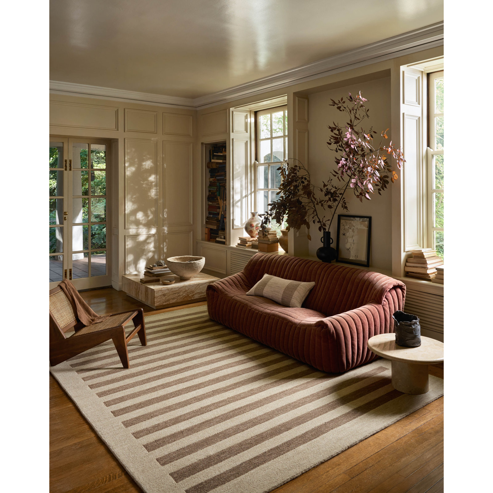Leanne Ford x Loloi Craven Oatmeal / Bark Area Rug, Rectangle 3'6" x 5'6"