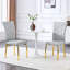 Ensemble de 2 chaises de salle à manger rétro en similicuir texturé avec accents de cristal et pieds en métal-894271280