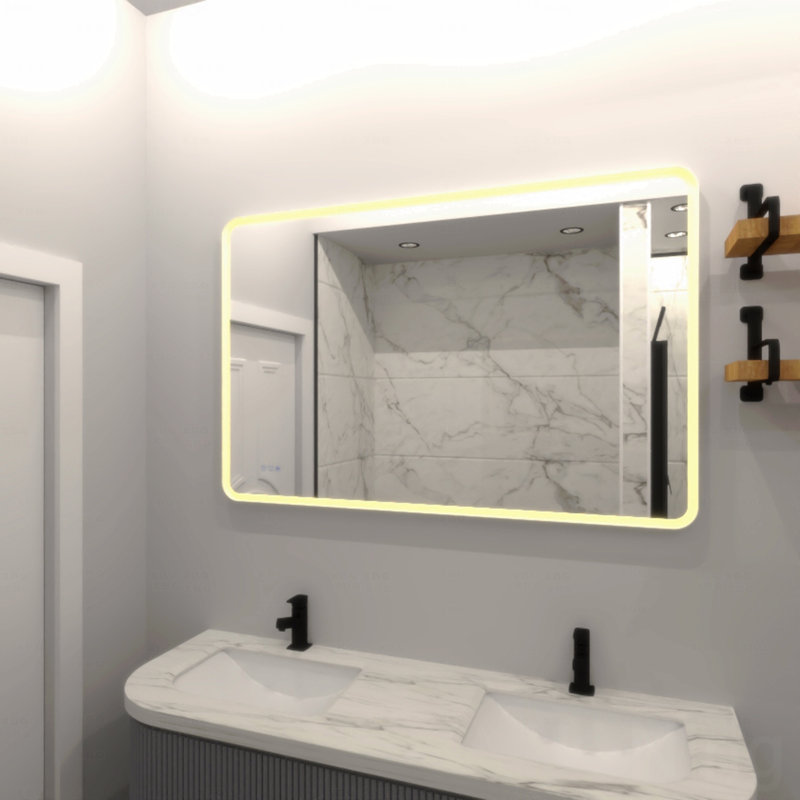 Miroir lumineux de salle de bain rectangulaire, 36 po x 48 po