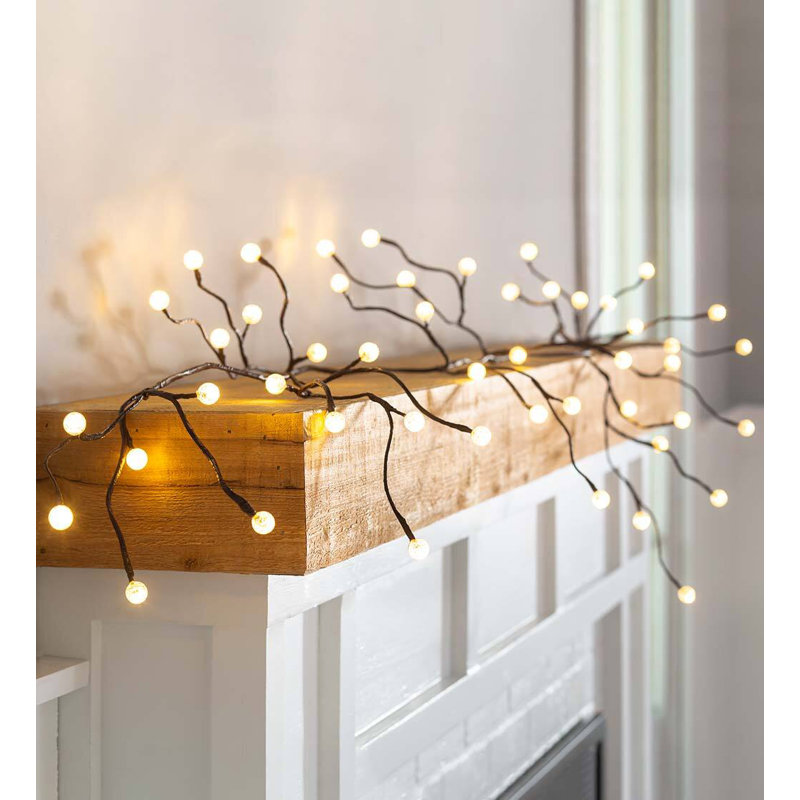 1.33 Ft. Garland With 48 Cool/Brown Lights