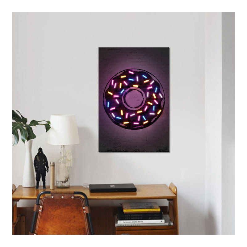 «Donut», reproduction d'impression sur toile, H 48 po x l 32 po x P 1,5 po, Black Floater Framed Canvas, Pas de tapis