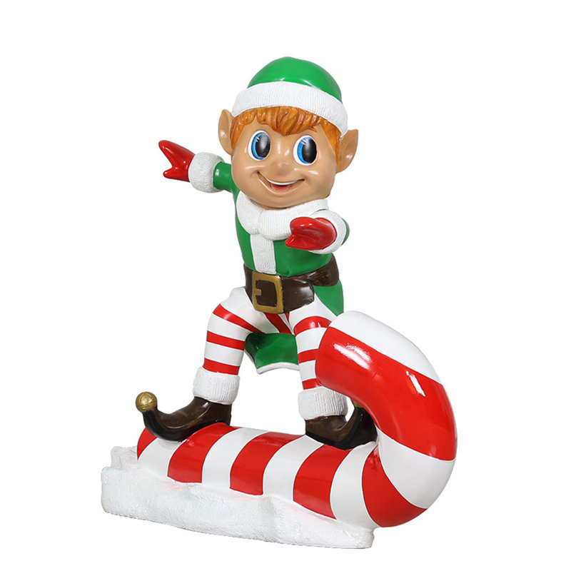 Elfe sur une canne de Noël
