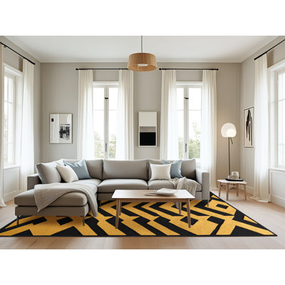 Machine Washable Trellis Black Area Rug
