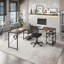 Bureau en L avec tablettes de rangement