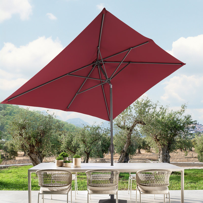 Améliorez votre espace extérieur: parasol rectangulaire de 6 pi x 9 pi avec protection contre les rayons UV, inclinaison facile et résistance au vent