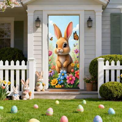 Kbndieu 35 X 72 In Easter Day Door Cover Easter Day Door Curtain Easter Day Door and Wall Decoration Festival Party Decoration