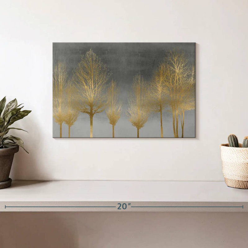 Harnek Gold Forest On Gray, 8" H x 12" W