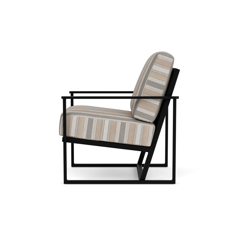 Summit Outdoor Lounge Chair, Ebony, Matte White, Purveyor Pewter
