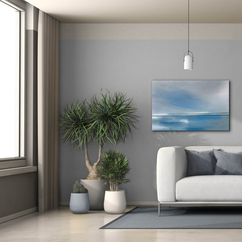 «Shining Sea» par Mercedes Lopez, art mural sur toile, 26 po x 18 po, H 26 po x l 40 po x P 1,5 po