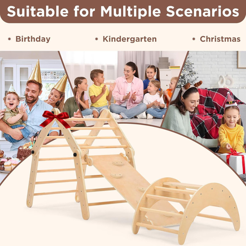 Deformable Pikler Triangle Set 20+ Modes Montessori Climbing Toy