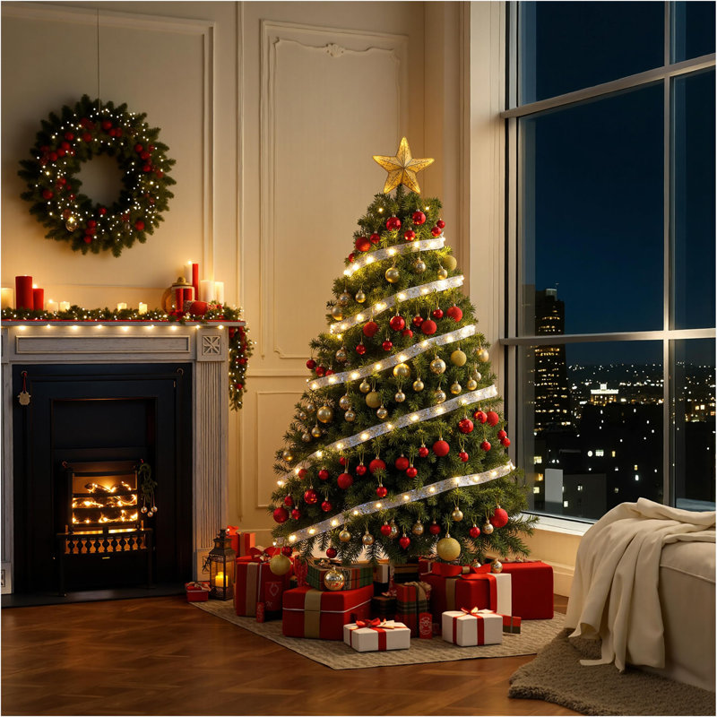 Arbre de Noël artificiel vert 6 pi avec branches articulées
