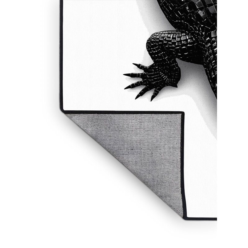 Machine Washable Pantelia Crocodile Industrial Brick Rug in Blue – Binding, 5x8