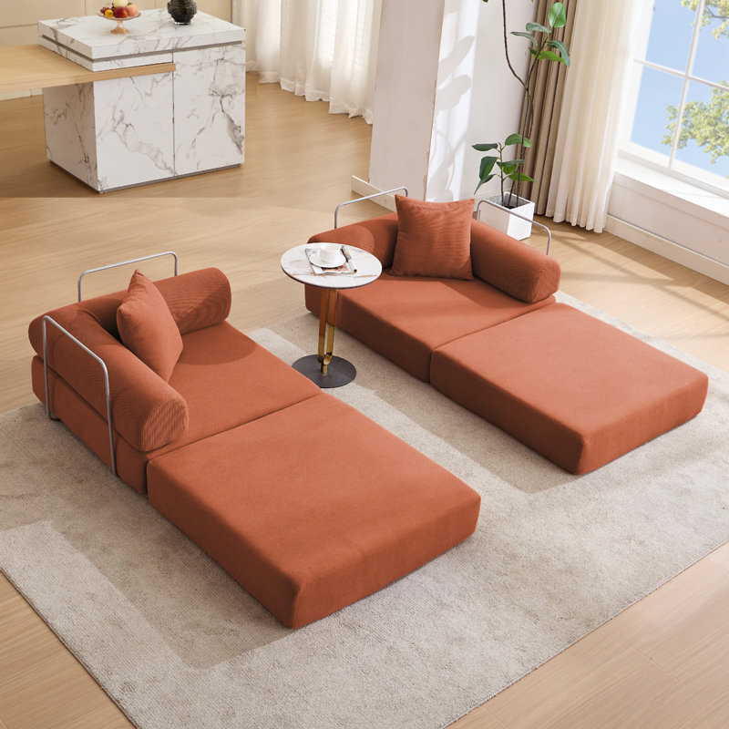 Canapé-lit modulaire pour appartement, Orange