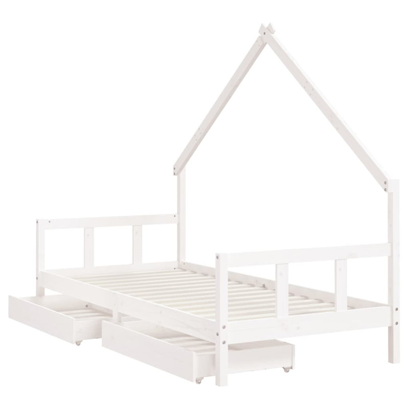 Styreman Standard House Beds with Storage Included, European Single (90 x 200cm), White