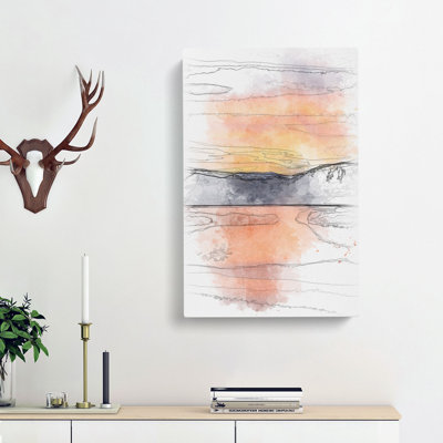Sunshine over the Mountains - Wrapped Canvas Drawing - Wrapped Canvas