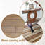Console 53,2 po moderne minimaliste en bois avec base circulaire