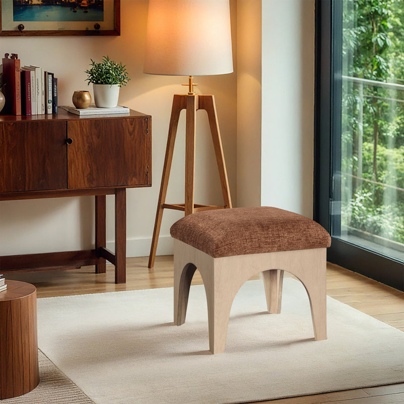 Repose-pieds Lawson, Tissu cognac chenille, Naturel